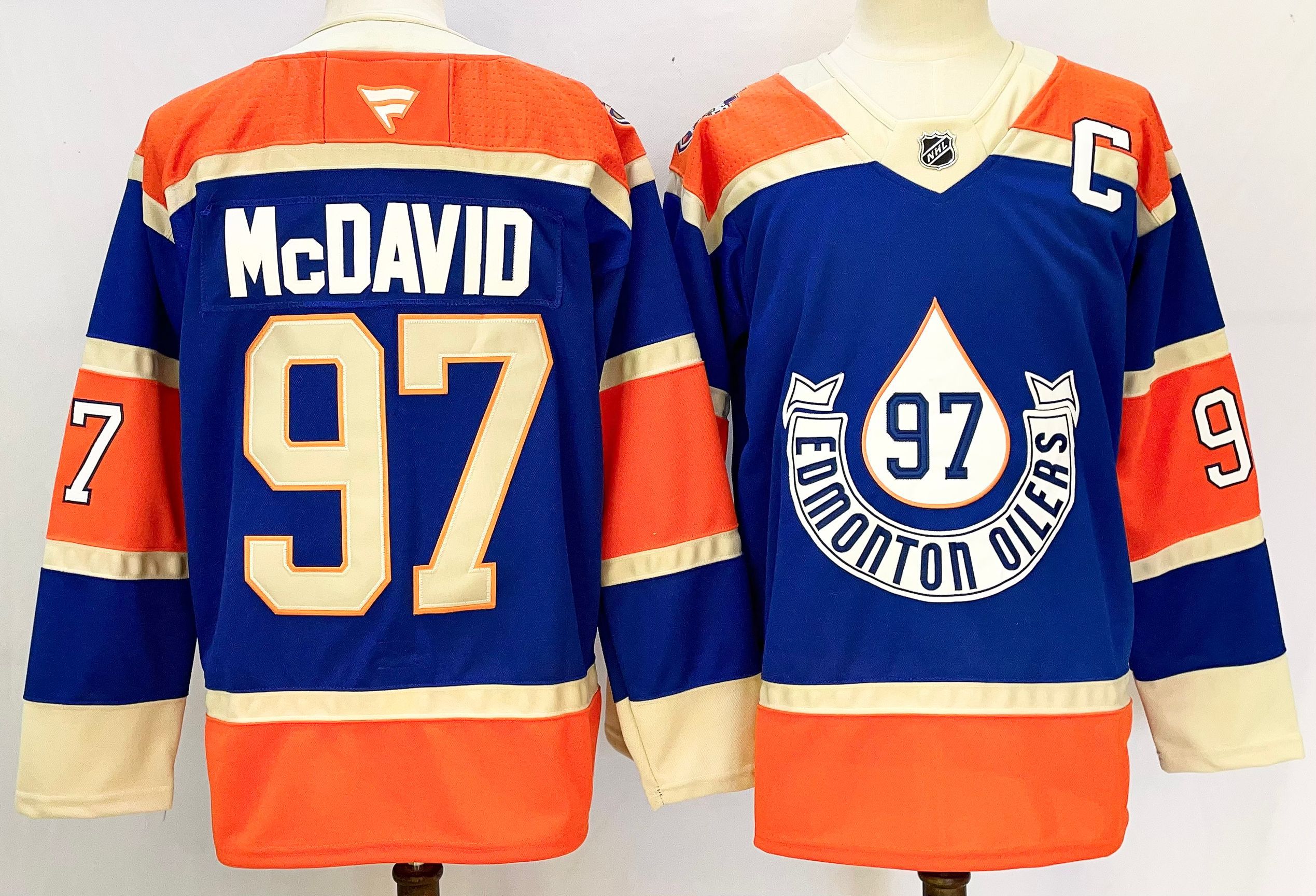 Men Edmonton Oilers #97 Mcdavid Blue 2025 Home Premier Player NHL Jersey